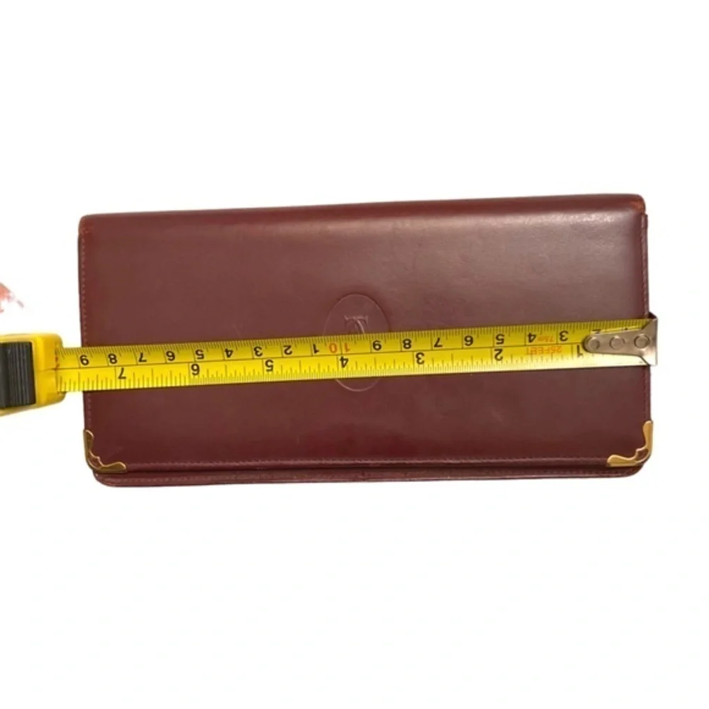 Cartier burgandy leather long slim wallet